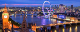 Veduta Aerea della Città di Londra - Tamigi, London Eye e Big Bang